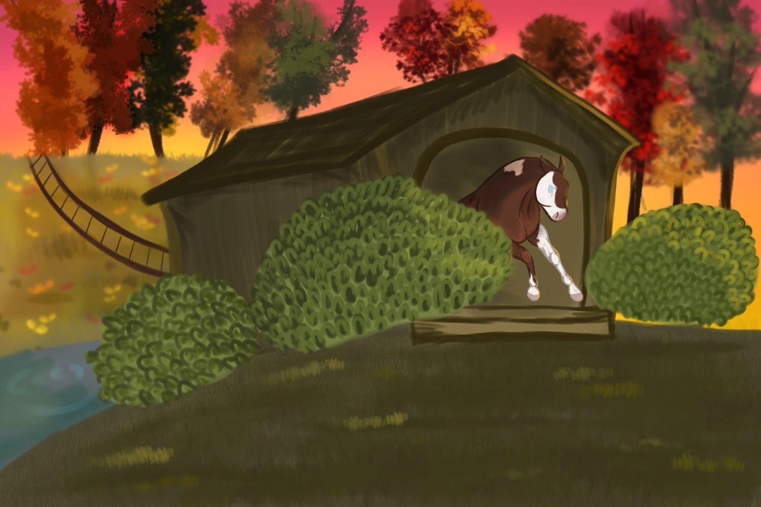 Click to view larger size Drawloween - Covered Bridge