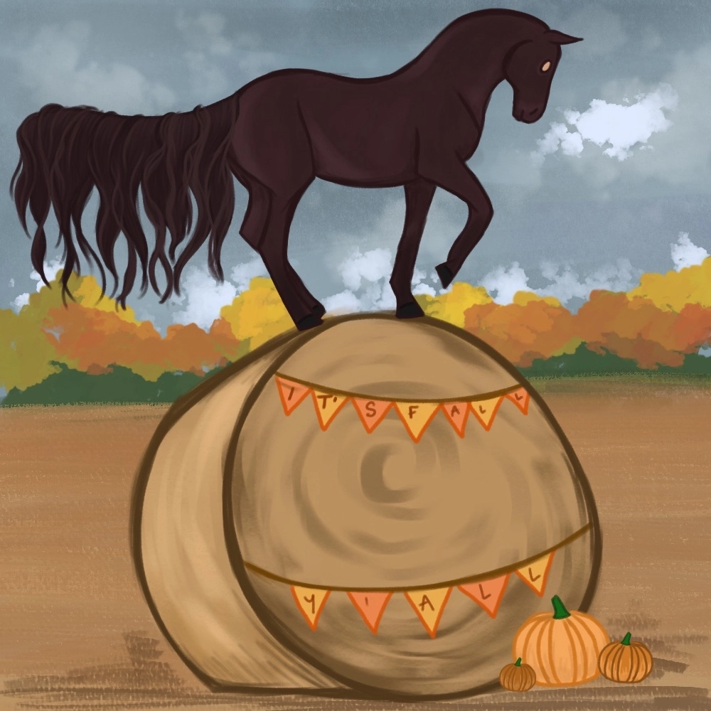 Click to view larger size Drawloween - Decorated Hay Bales